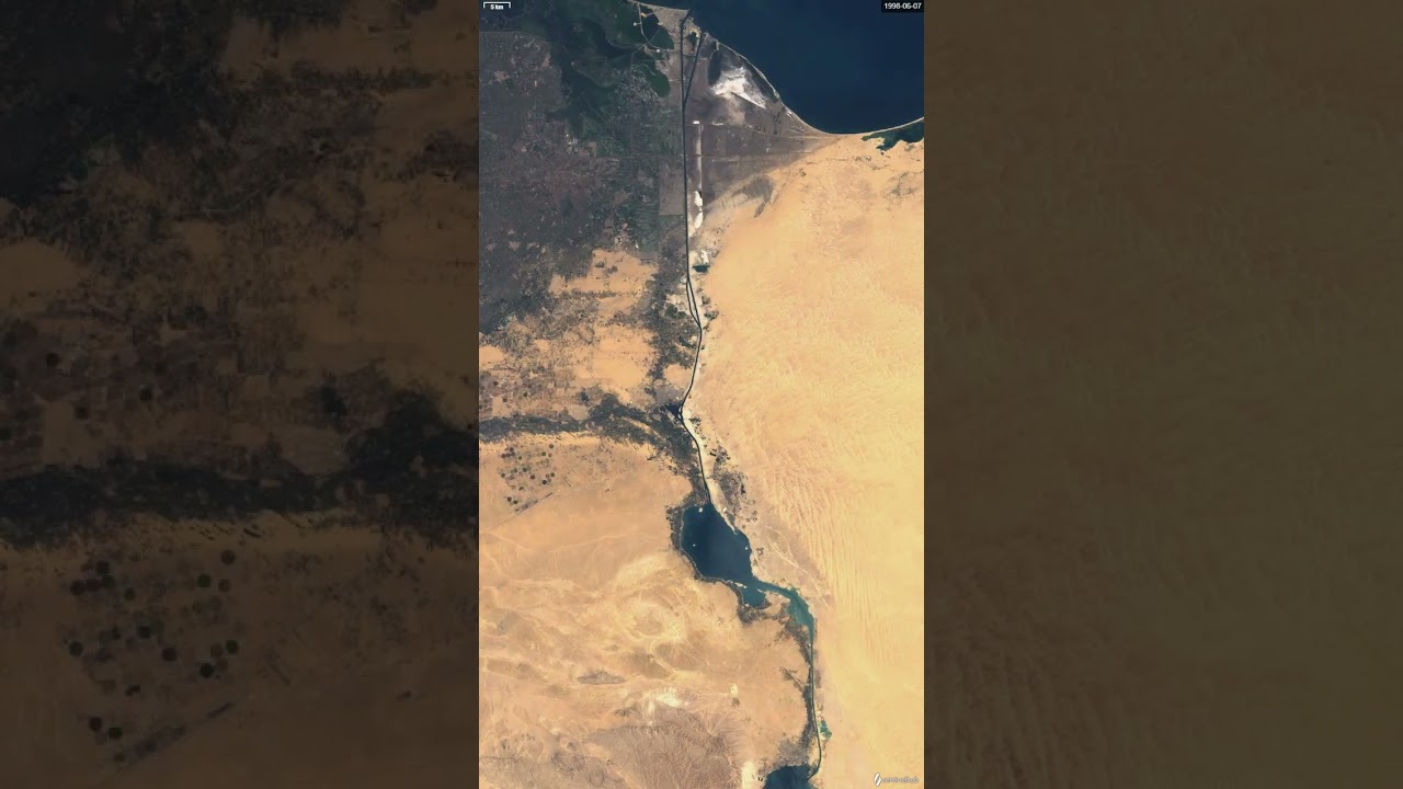 Suez Canal 1984-2023 Time Lapse