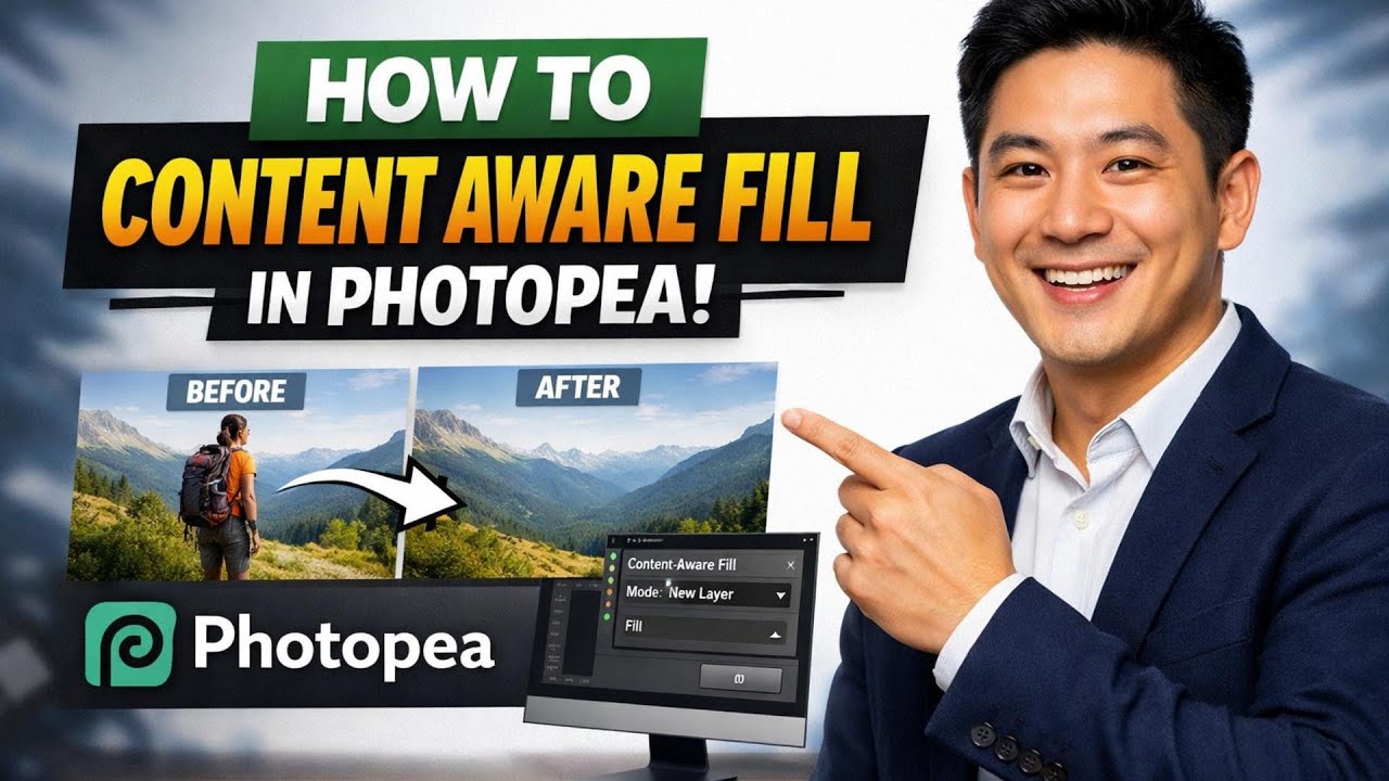 How to CONTENT AWARE FILL in Photopea (Step by Step) 2026