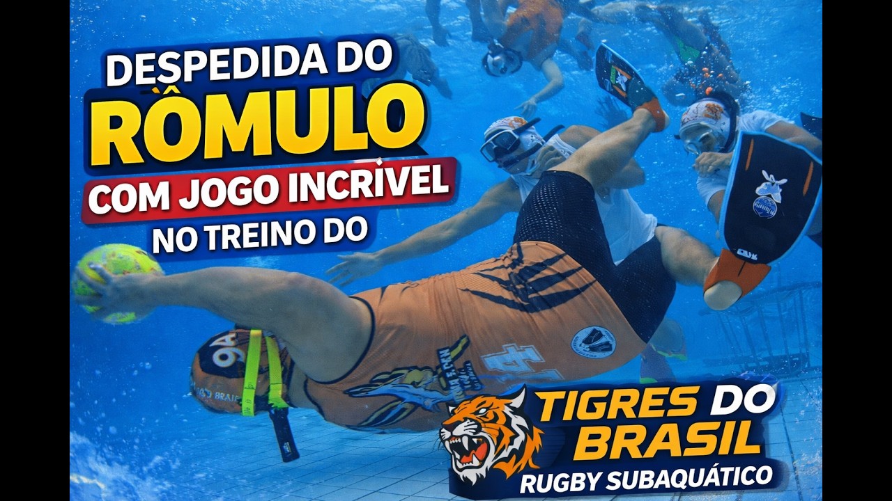 Despedida do Rômulo com jogo incrível no treino do Tigres do Brasil | Rugby Subaquático