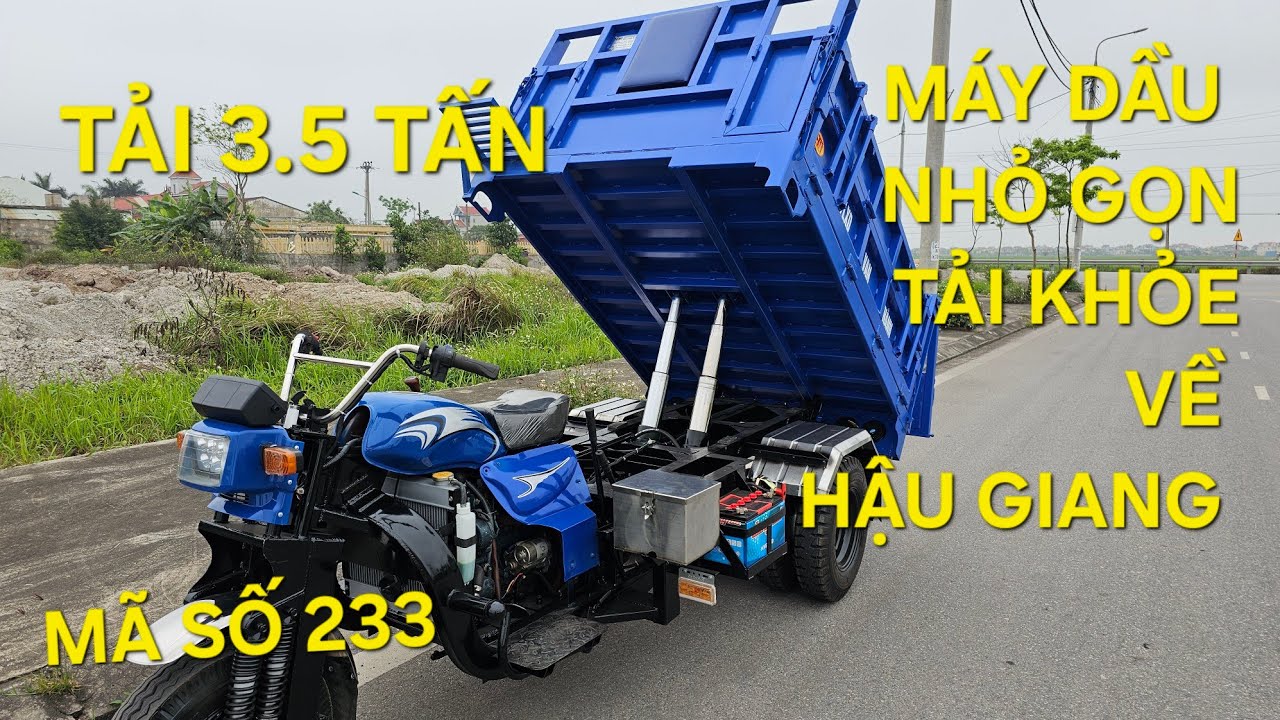 Mẫu xe ba bánh máy dầu ben đôi bánh đôi cực khỏe về Hậu Giang 