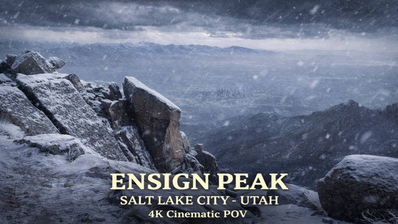 Hiking Into 2026 🌧️ | Ensign Peak POV in Freezing Rain 4K