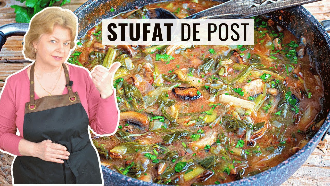 🌱 Cum facem STUFAT de POST cu 🍄 ciuperci -  rețeta tradițională cu ceapă și usturoi verde