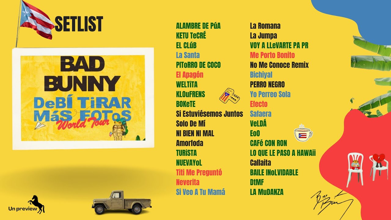 BAD BUNNY DtMF 2025- 2026 MIX, HITS,  SETLIST🌴🐰🔥(DtMF WORLD TOUR NO ME QUIERO IR DE AQUI🗺️)