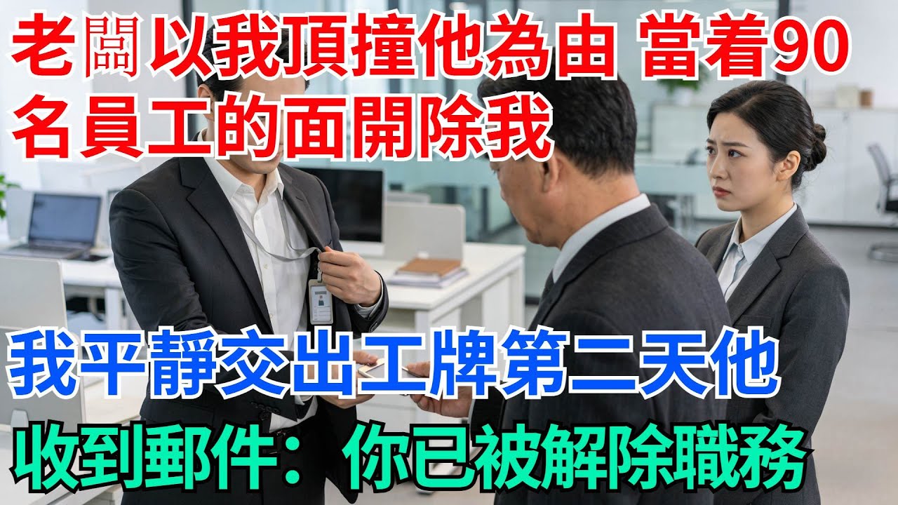 老闆以我頂撞他為由，當着90名員工的面開除我，我平靜交出工牌，第二天他卻收到總部郵件：你已被解除職務【奇趣天下】#職場逆襲#職場智慧#爽文職場#工作日常#完結爽文