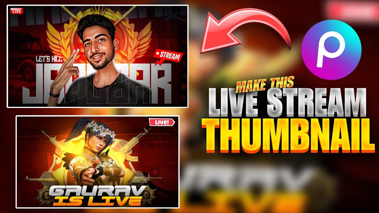 How To Make Live Stream Thumbnail In PicsArt 🔥