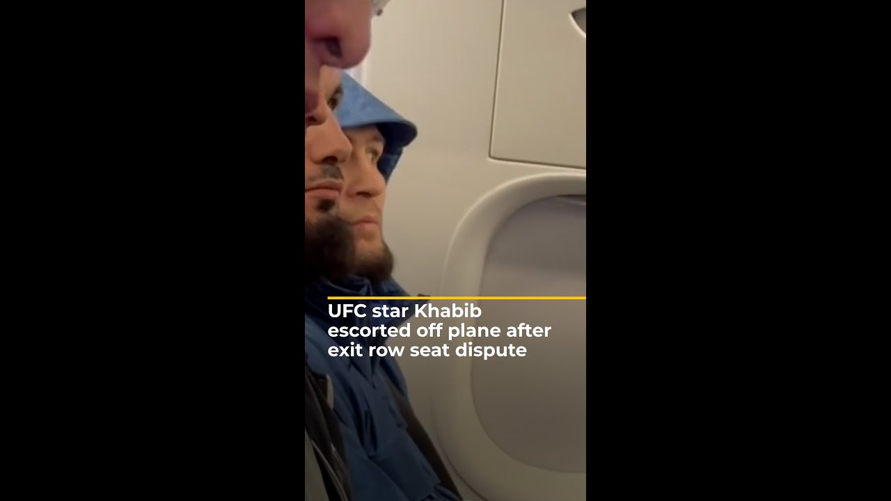 Звезда UFC Хабиб Нурмагомедов выведен из самолета после спора о месте в ряду выхода | AJ#shorts