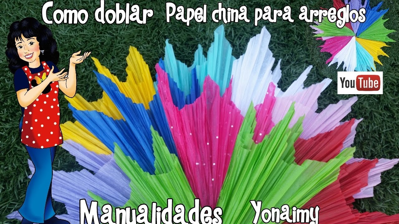 COMO DOBLAR PAPEL DE CHINA  DÁNDOLE APARIENCIA DE HOJAS PARA ARREGLOS CON APARIENCIA DE PAPEL CREPE