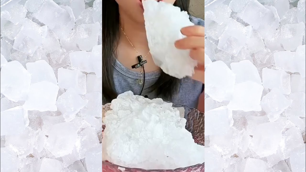 ASMR HARD ICE EATING / CRUSHED ICE / THIN ICE / CLEAR ICE. ICE EATING