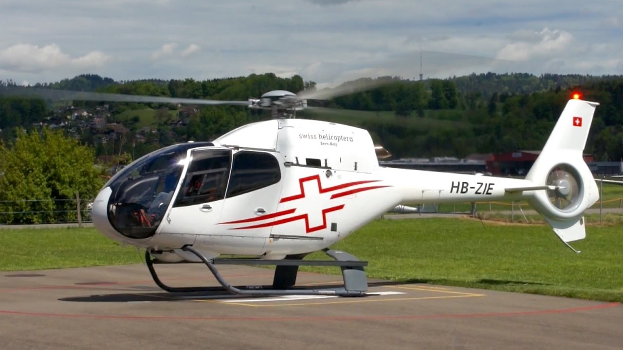 Eurocopter EC-120B Colibri 🚁  Start Up & Take-Off at Heliport Bern