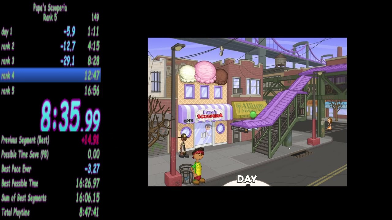 [PB] Papa's Scooperia - Rank 5 Speedrun in 15:52
