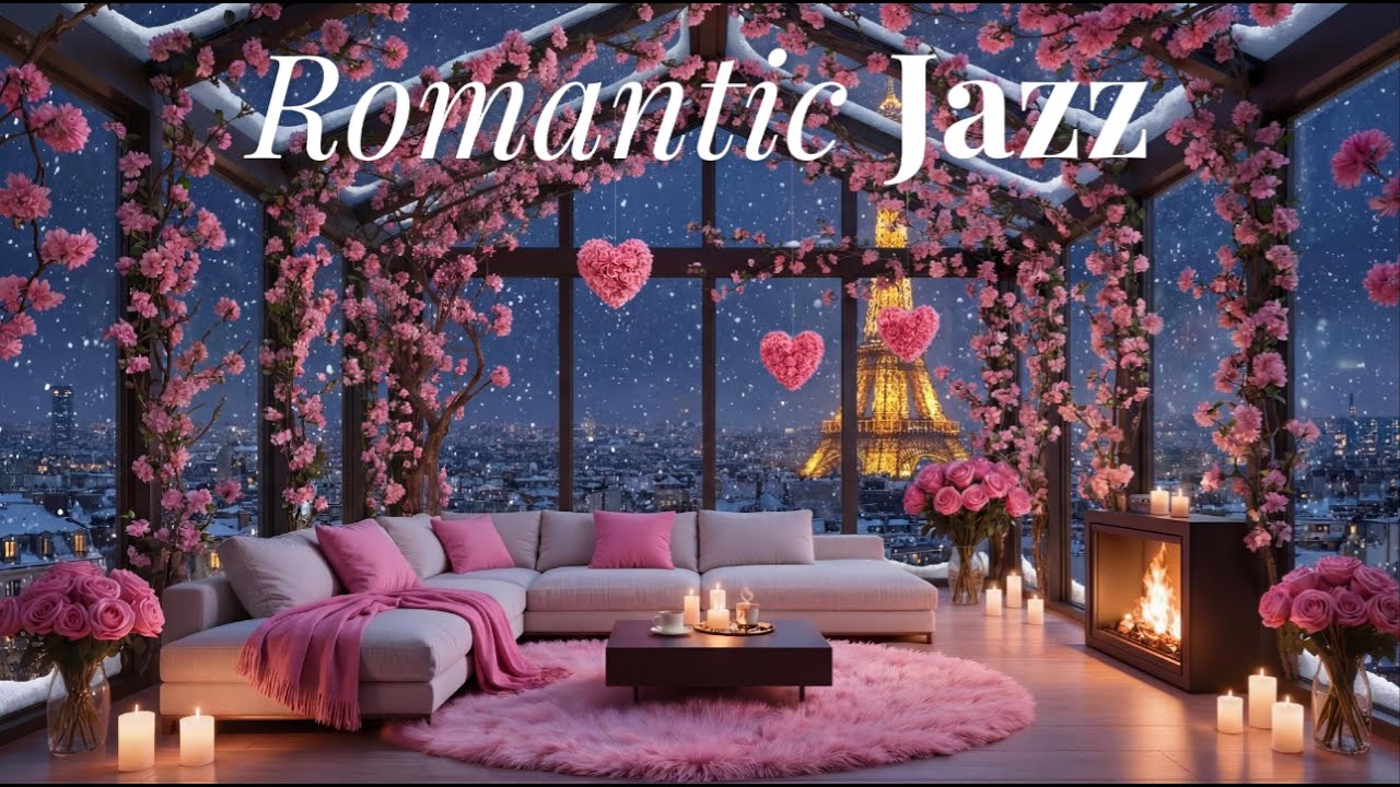 Smooth Jazz for Love & Romance🌹| Paris Night City Lights for Dinner & Relaxation (4K)
