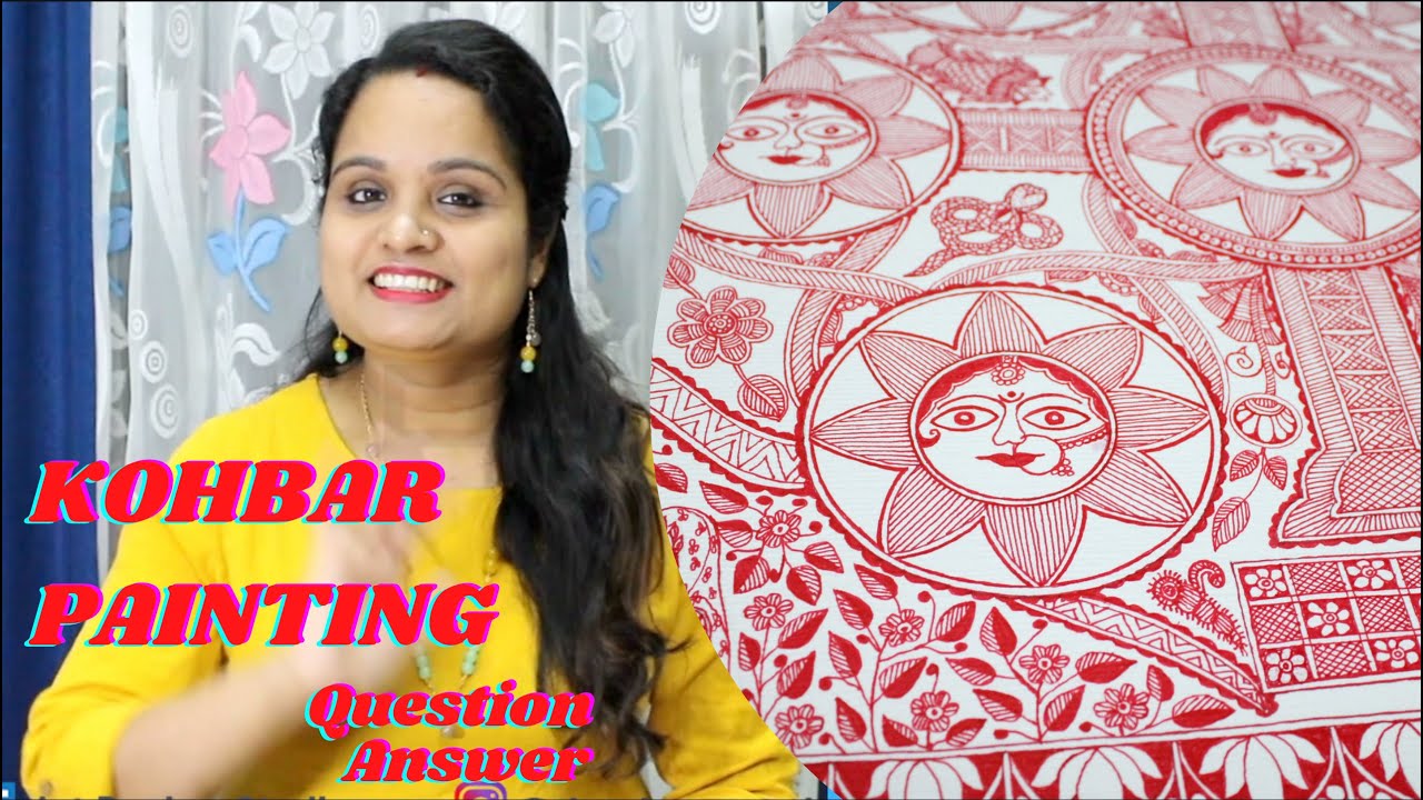 KOHBAR PAINTING Question Answer I Madhubani Painting Tutorial For Beginners I Easy Kohbar Design
