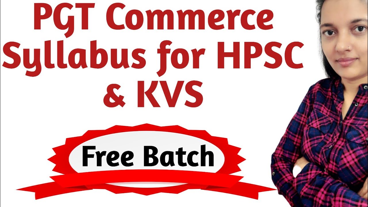 HSSC PGT Commerce Syllabus | KVS PGT Commerce Preparation | KVS PGT Commerce Syllabus 2022 | HPSC