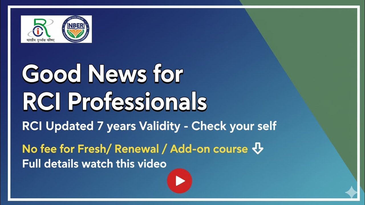 RCI NEW GUIDELINES // NO FEE FOR RENEWAL //  