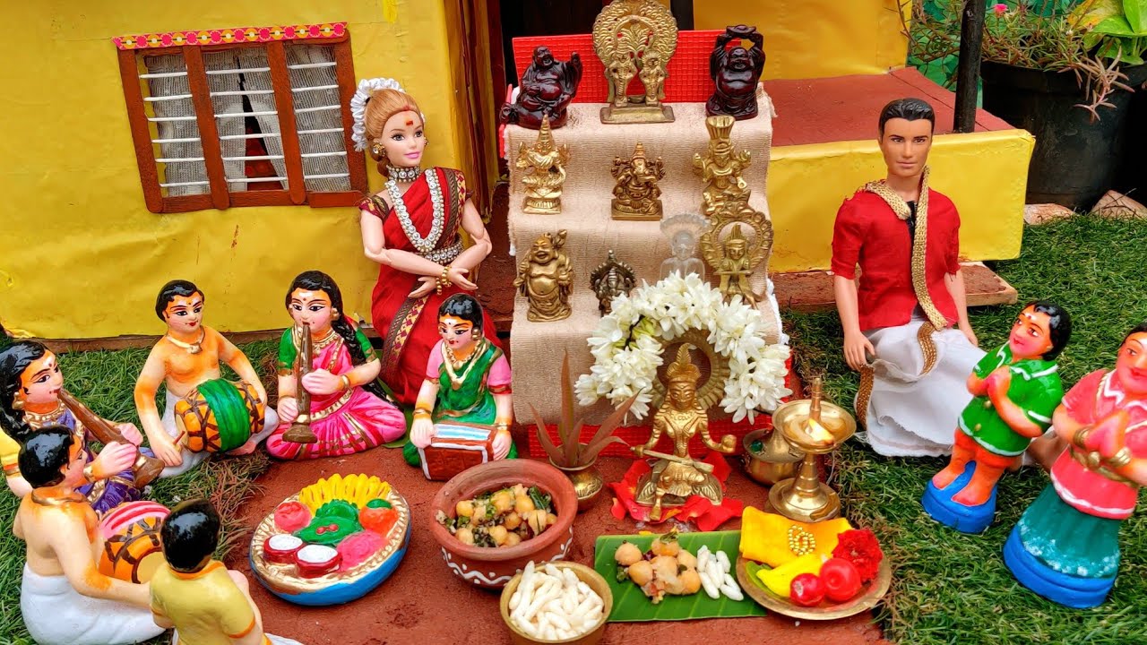 Miniature *Navarathri Golu* in Barbie home | Navarathri Golu | Miniature Golu |Miniature cooking