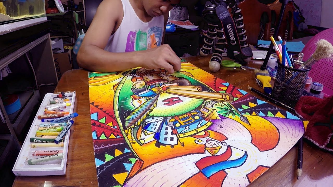 Malinis na drawing gamit ang Oil Pastels