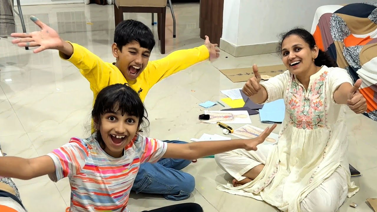 Ammu & Nandu’s Easy School Exhibition Projects 🧠🌿 | Fun Learning at Home! ||@V5 Family Show