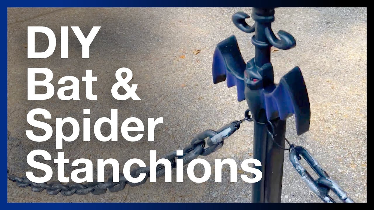How to make Halloween stanchions.  A cheap and easy DIY.