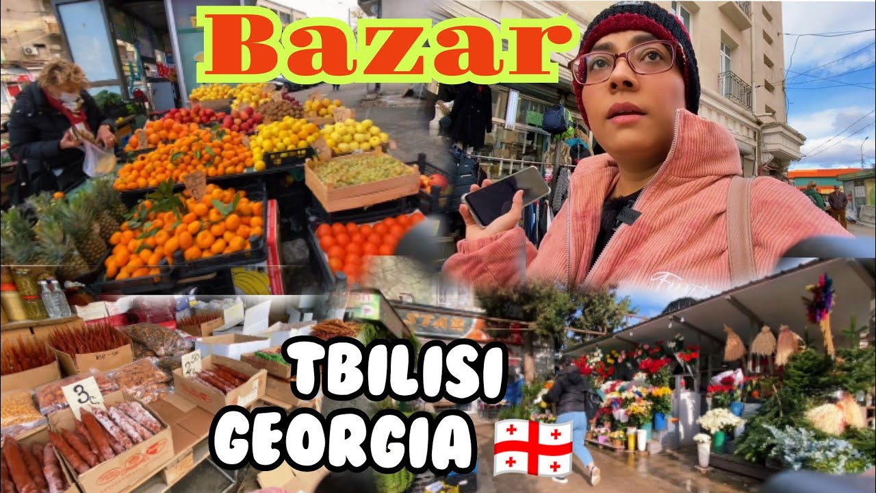 Exploring Local Bazaar Street Food market Cheapest shopping Tbilisi Georgia 🇬🇪 walking Tour