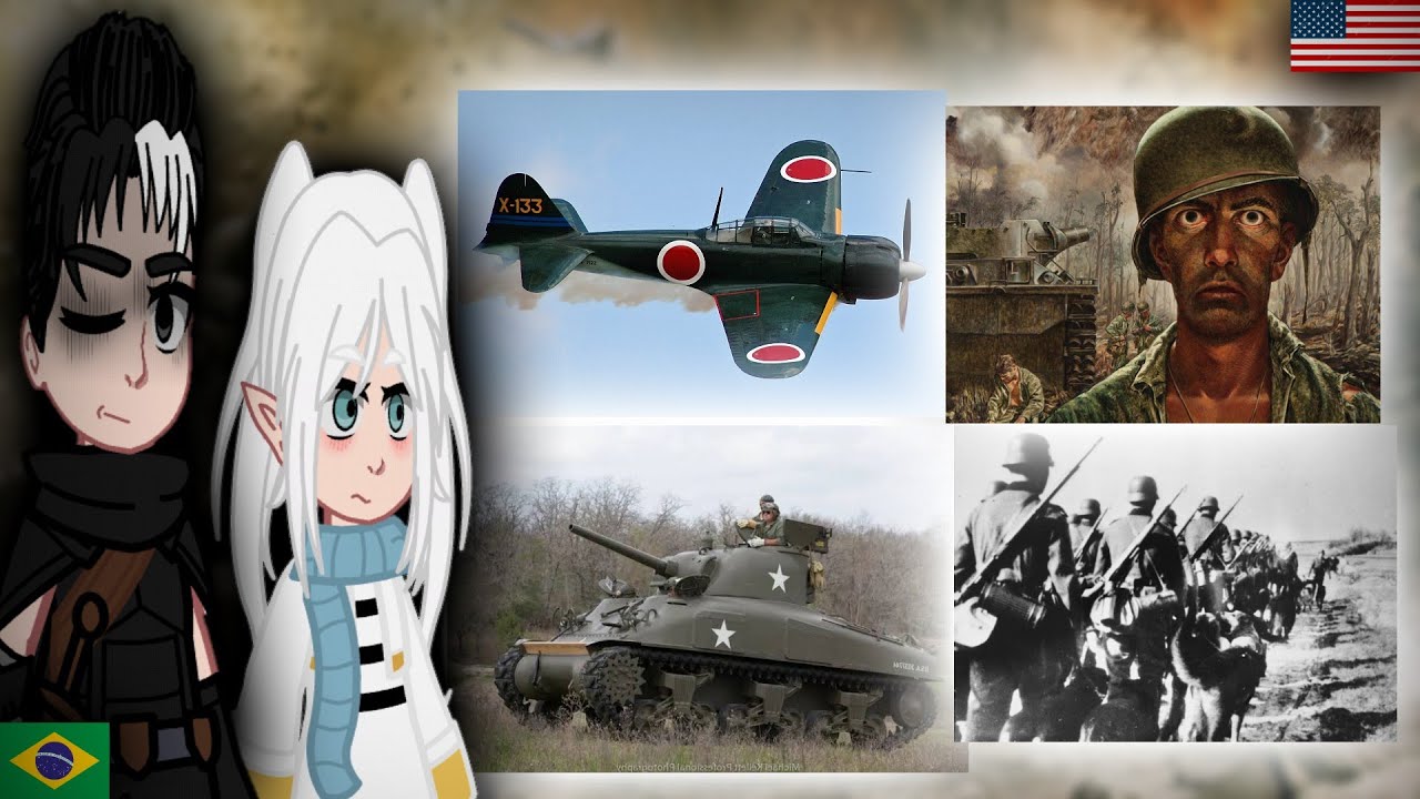 Medieval Animes reacts to World War 2 (WW2) | Part 1 | Gacha React 🇧🇷🇺🇸