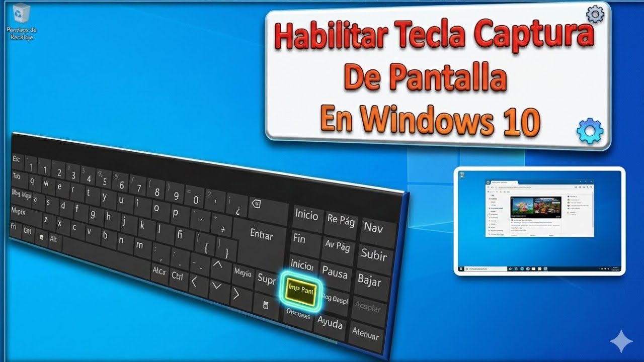 HABILITAR TECLA CAPTURA de PANTALLA o imagen en WINDOWS 10 (PC, Laptop, Notebook, etc)