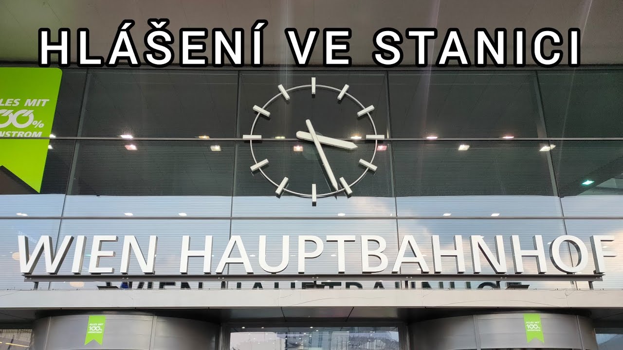 Hlášení ve stanici Wien Hbf