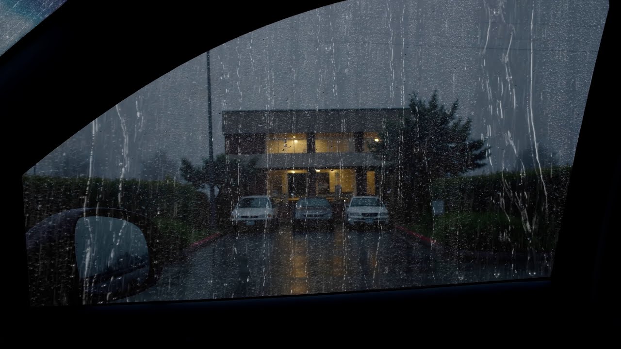 Peaceful Heavy Rain on Car at Night - Fall Asleep in Minutes, Feel Safe, Sounds for Unwind Vibes