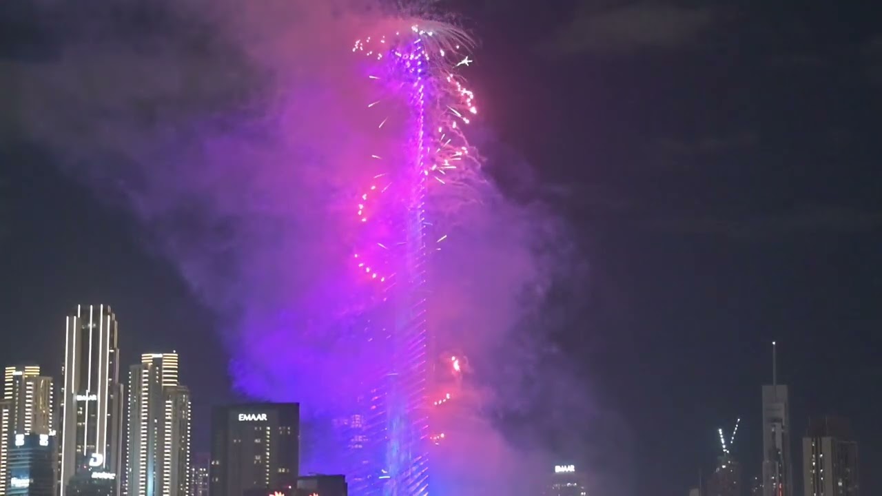 Burj Khalifa New Year Fireworks on Jan 1, 2026