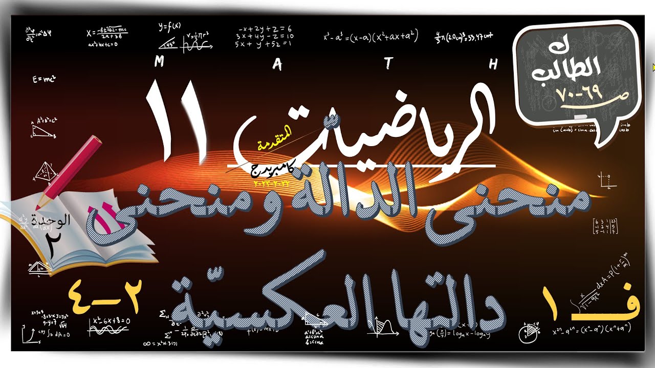 12) منحنى الدالّة ومنحنى دالتها العكسيّة2-4☀تمارين كتاب الطالب☀ رياضيات متقدمة ☀ الصف الحادي عشر