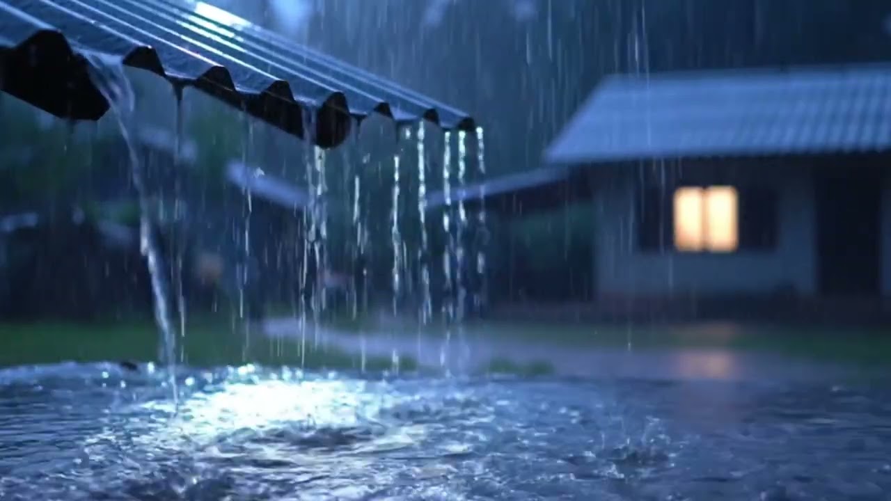 ASMR heavy  Rain and Thunder Sounds For Sleeping, Relaxing