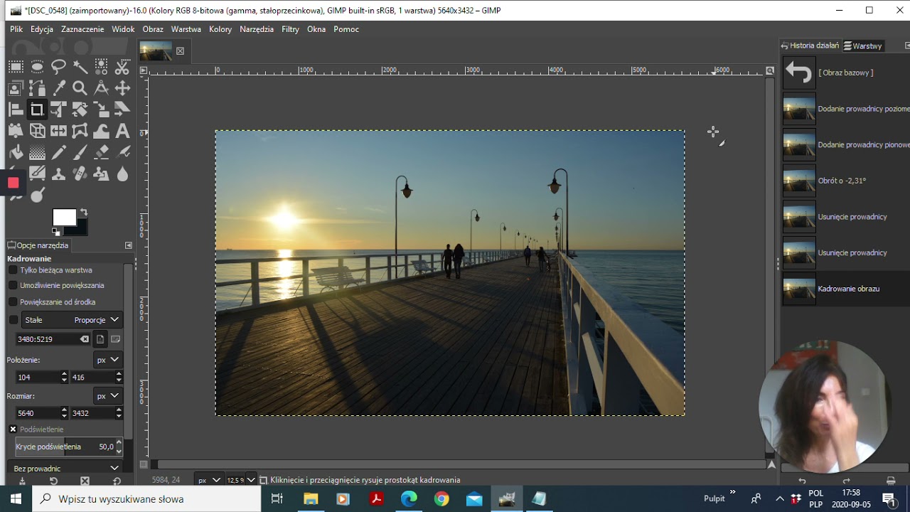 GIMP - otwieranie, prostowanie, kadrowanie i eksportowanie (cz. 2)