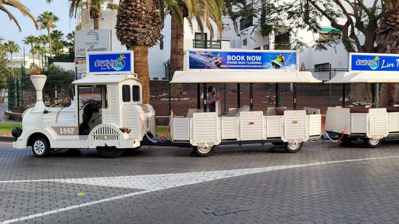Wally Trolley Touristic Train Las Americas Tenerife Full Tour at Sunset