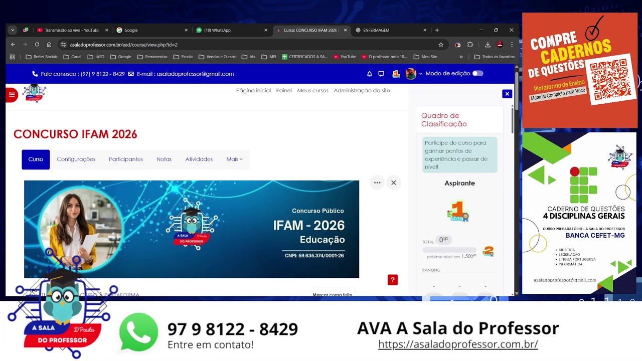 LIVE CONCURSO IFAM 2026 - RETA FINAL