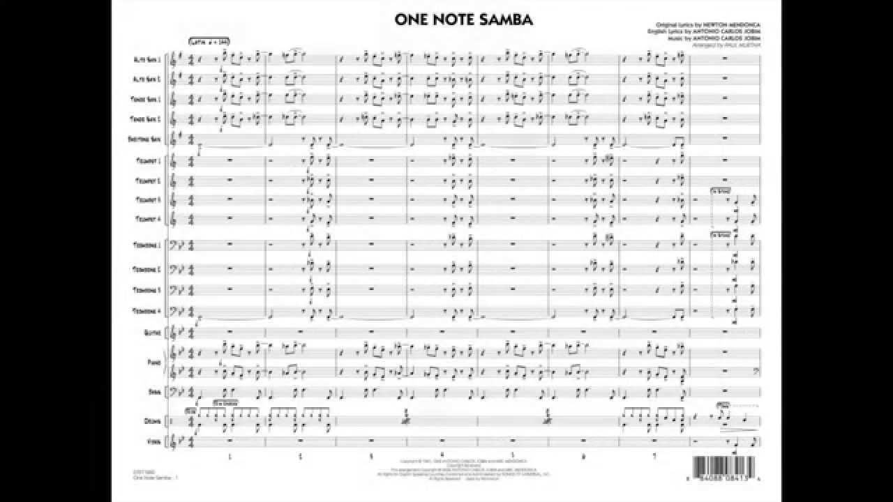 One Note Samba by Antonio Carlos Jobim/arr. Paul Murtha