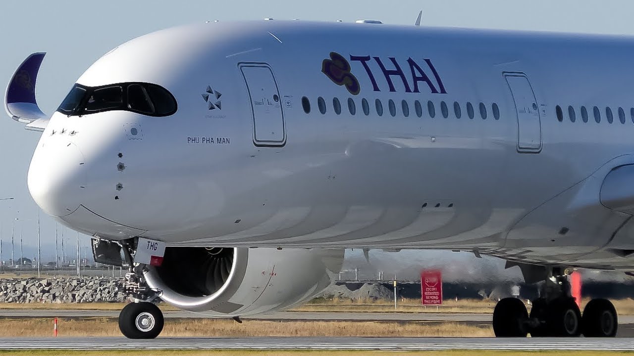 Airbus A350 Landing & Takeoff in 4K | Thai Airways | Melbourne Airport Plane Spotting
