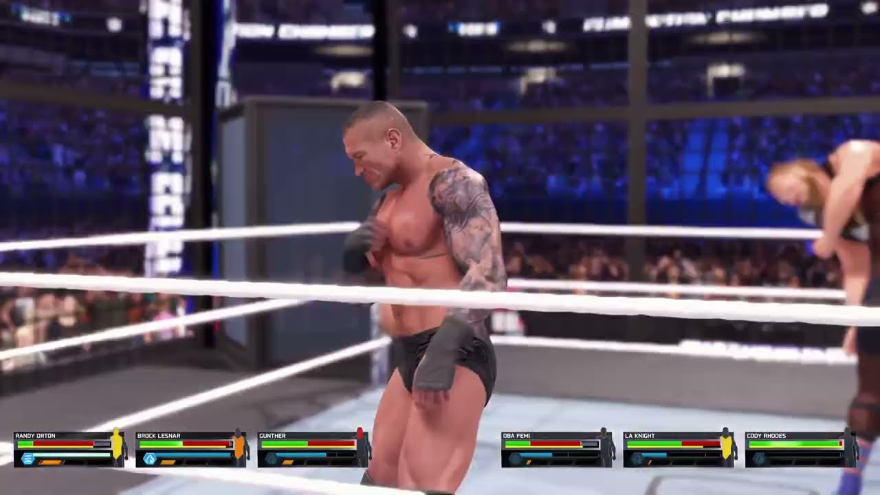 Brock Lesnar vs Cody Rhodes vs Gunter vs Oba Femi vs Randy Orton vs La Knight WWE EliminationChamber