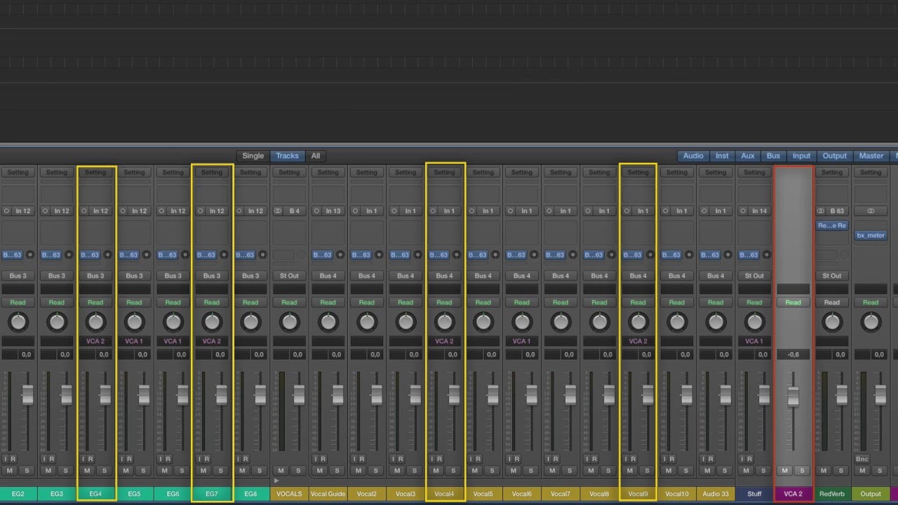 Logic Pro X: Groupes, Track Stacks et VCA