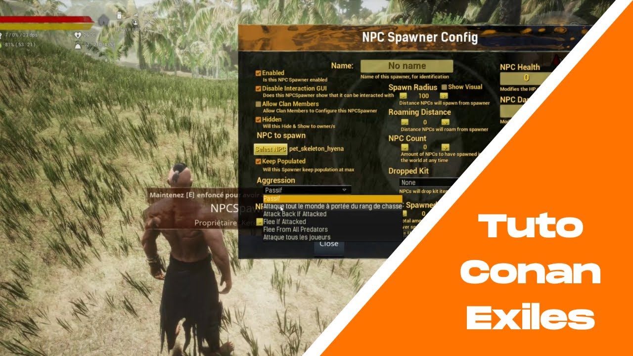 Tuto Conan Exiles - Mod Pippi : création de créatures et humanoïdes grâce au “NPC Spawners”