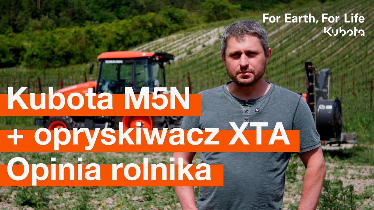 Zobacz, jak 🚜KUBOTA pracuje w winnicy 👍 Ciągnik Kubota M5N i opryskiwacz XTA w akcji