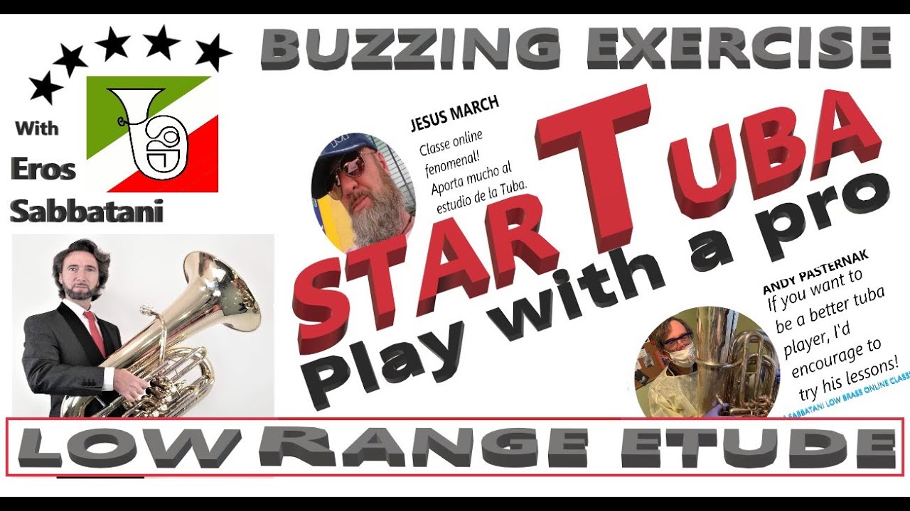 HOW TO BUZZ//LOW RANGE ETUDE//STARTUBA EDUCATIONAL//Eros Sabbatani//for brass beginner//PLAY WITH ME
