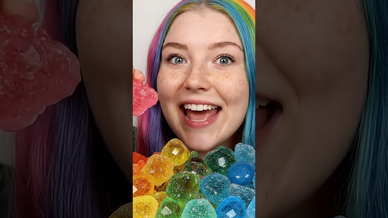 Попробуйте эти конфеты Crystal Rock вместе со мной! #asmr #mukbang #crystals #candy #eatingsounds