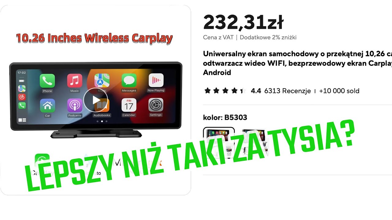 ANDROID AUTO CAR PLAY Do auta za 200 PLN. Suplement Carpuride W103