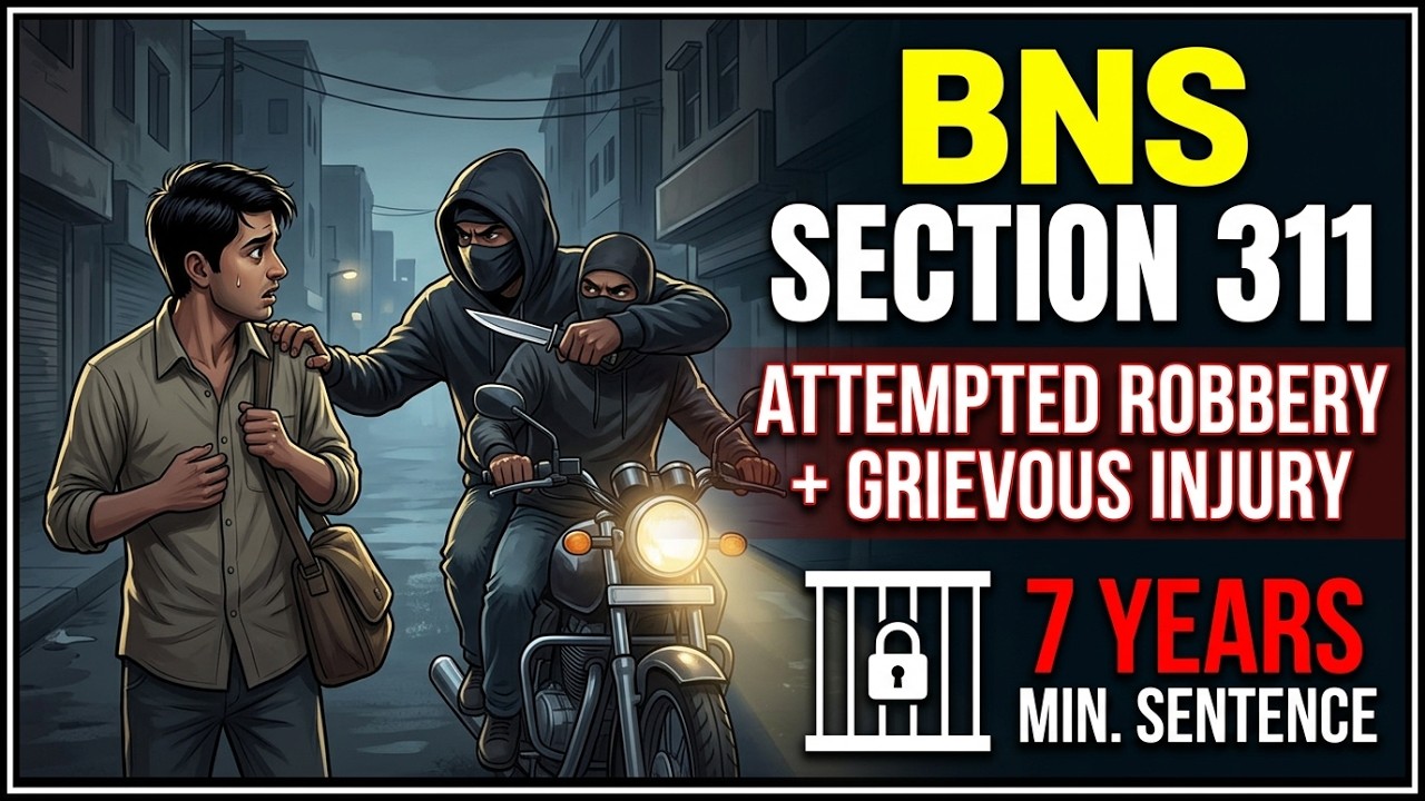 NEW STORY BNS DHARA SECTION 311 / लूट या डकैती, मौत या गंभीर चोट पहुंचाने के प्रयास के साथ