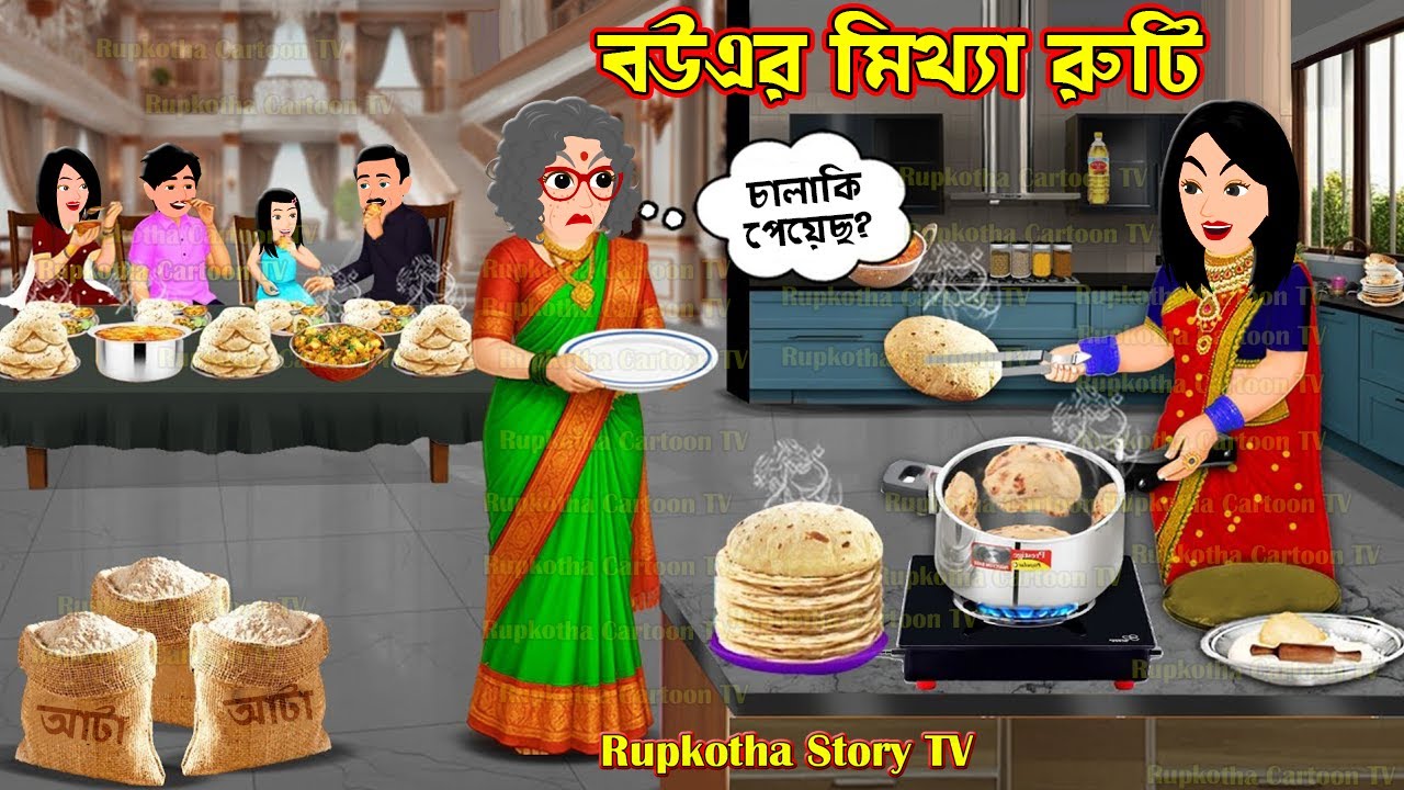 বউএর মিথ্যা রুটি Bouer Mittha Ruti | Cartoon Bangla Cartoon | Dhone Pata Pagol | Rupkotha Golpo TV