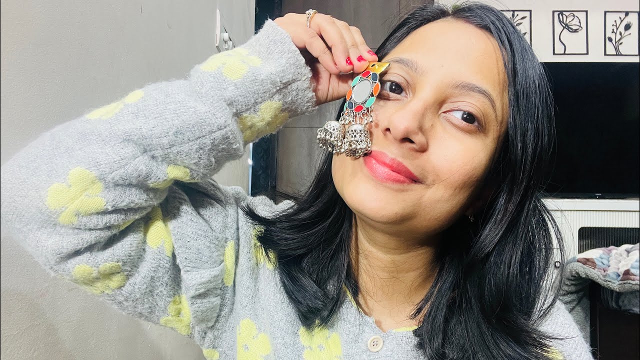 Korean Style earrings💖 | sarojini se bhi liye Maine 50 rs ke 