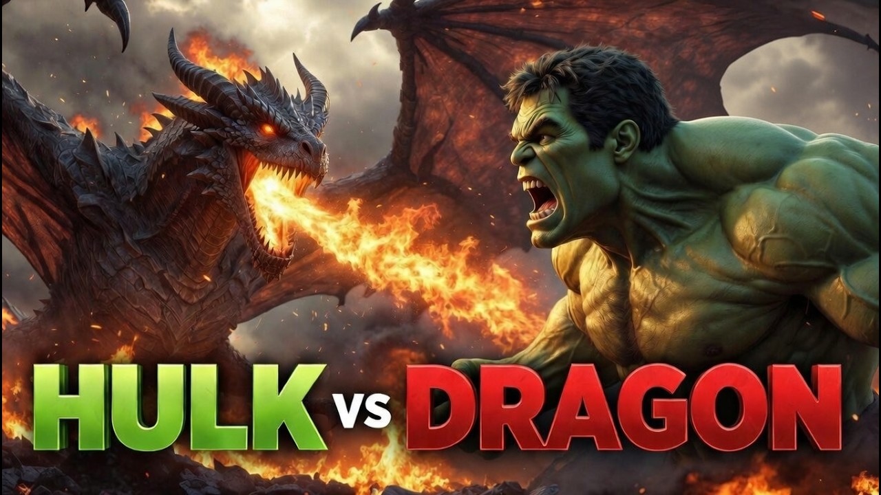 HULK vs DRAGON 🐉 | Jab Gaon Me Utra Qayamat | Full Cinematic AI Action Video.