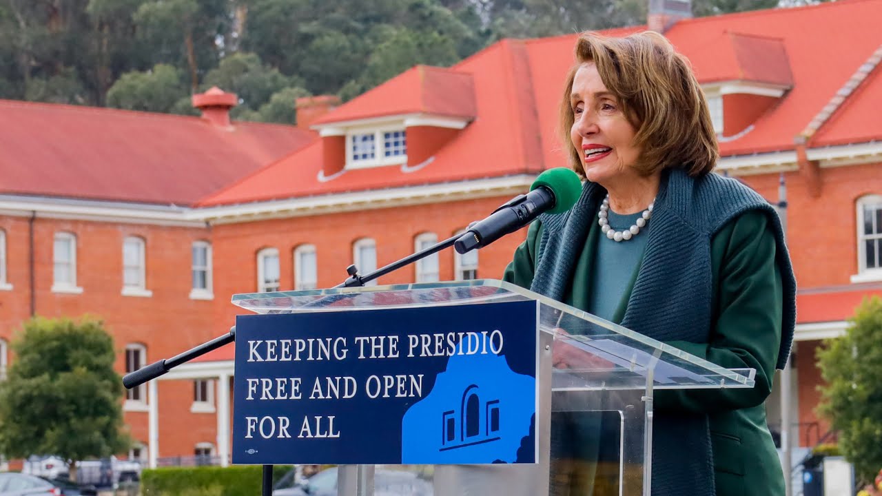 Speaker Emerita Pelosi Holds Press Conference at Presidio of San Francisco