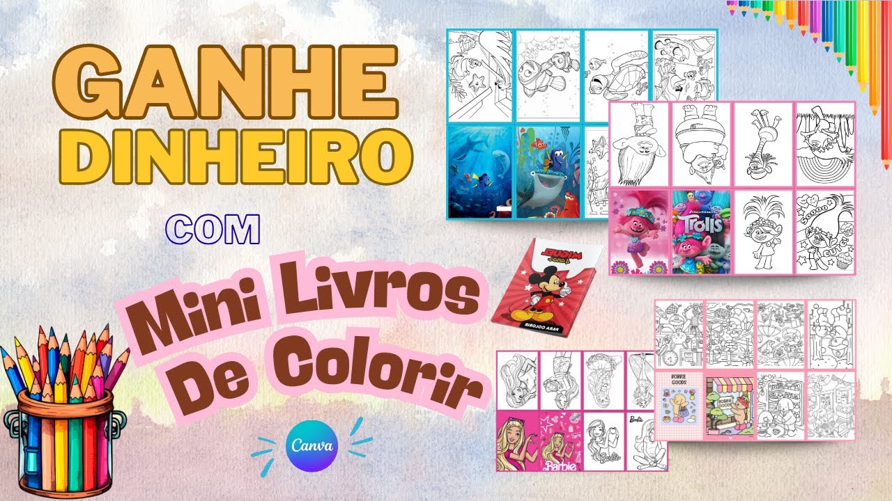 MÃES LUCRANDO em Casa com MINI LIVROS para COLORIR — Aprenda Também | LEMBRANCINHAS PARA ANIVERSÁRIO