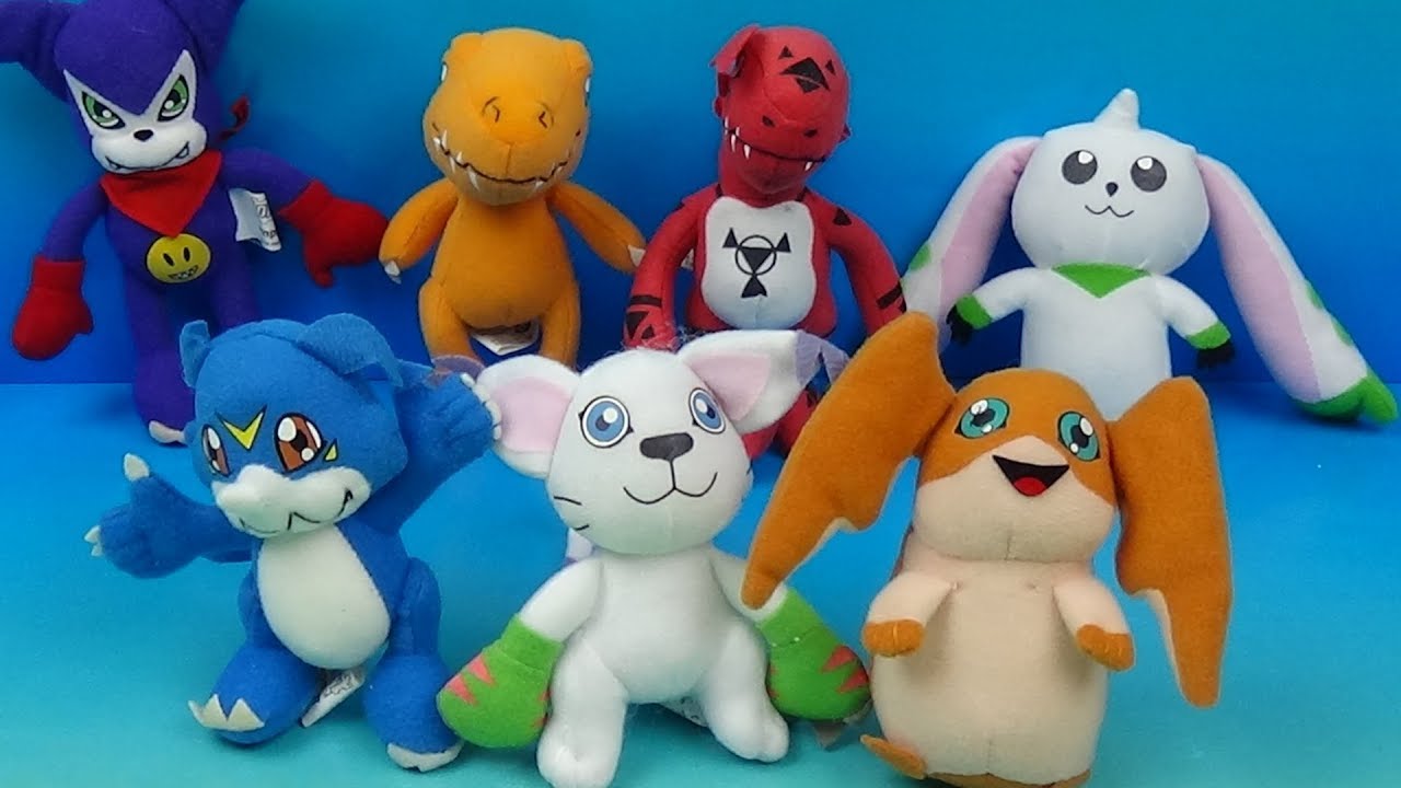 2002 Digimon Digital Monsters set of 7 Dairy Queen collectors meal plush collection video review