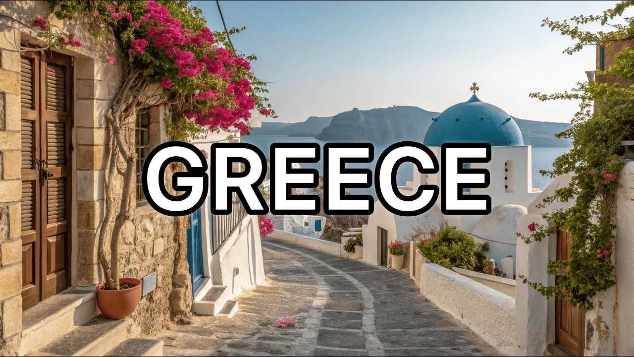 Greece Walking Tour 🇬🇷 | City Streets, Sea & Mountains | Real Life Sounds | Slow Travel & Relaxing